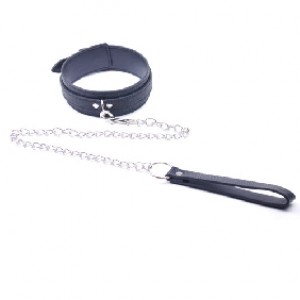 Collar with Lead/Leash Bondage Black